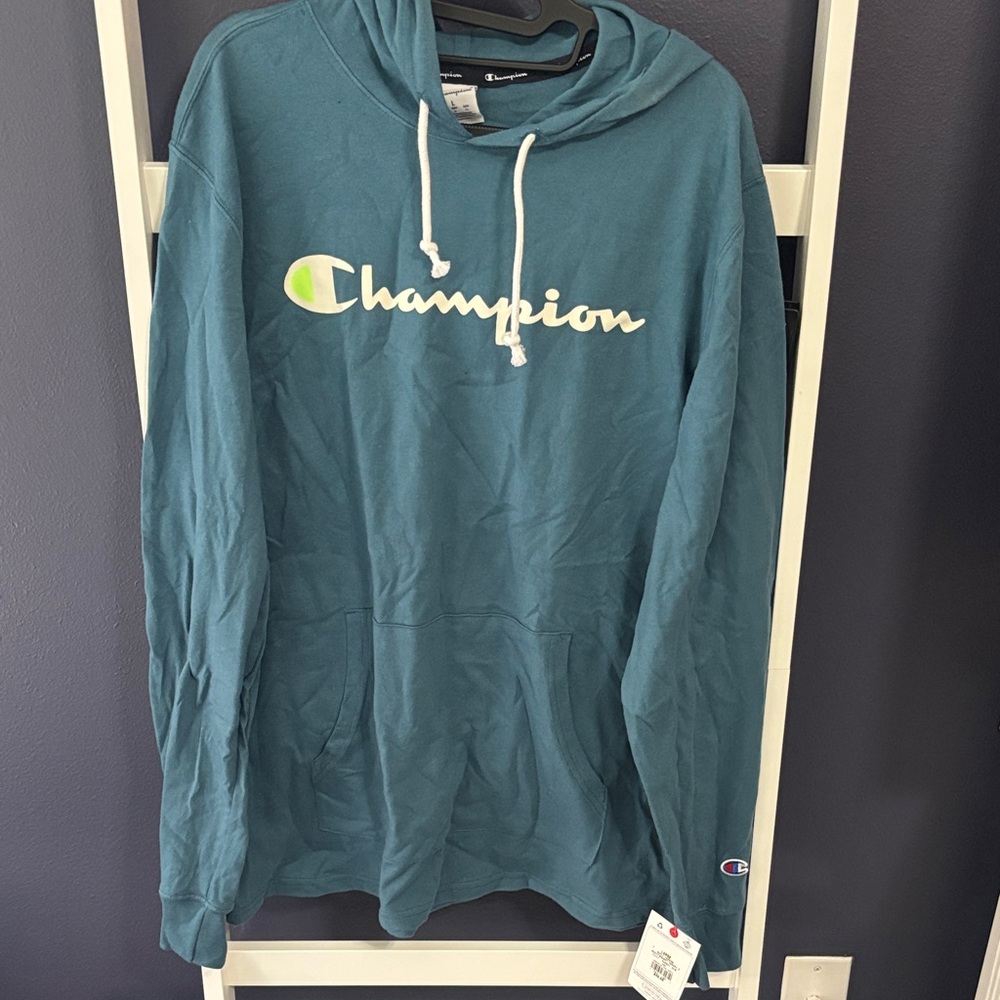Champion Blue Hoodie with Logo